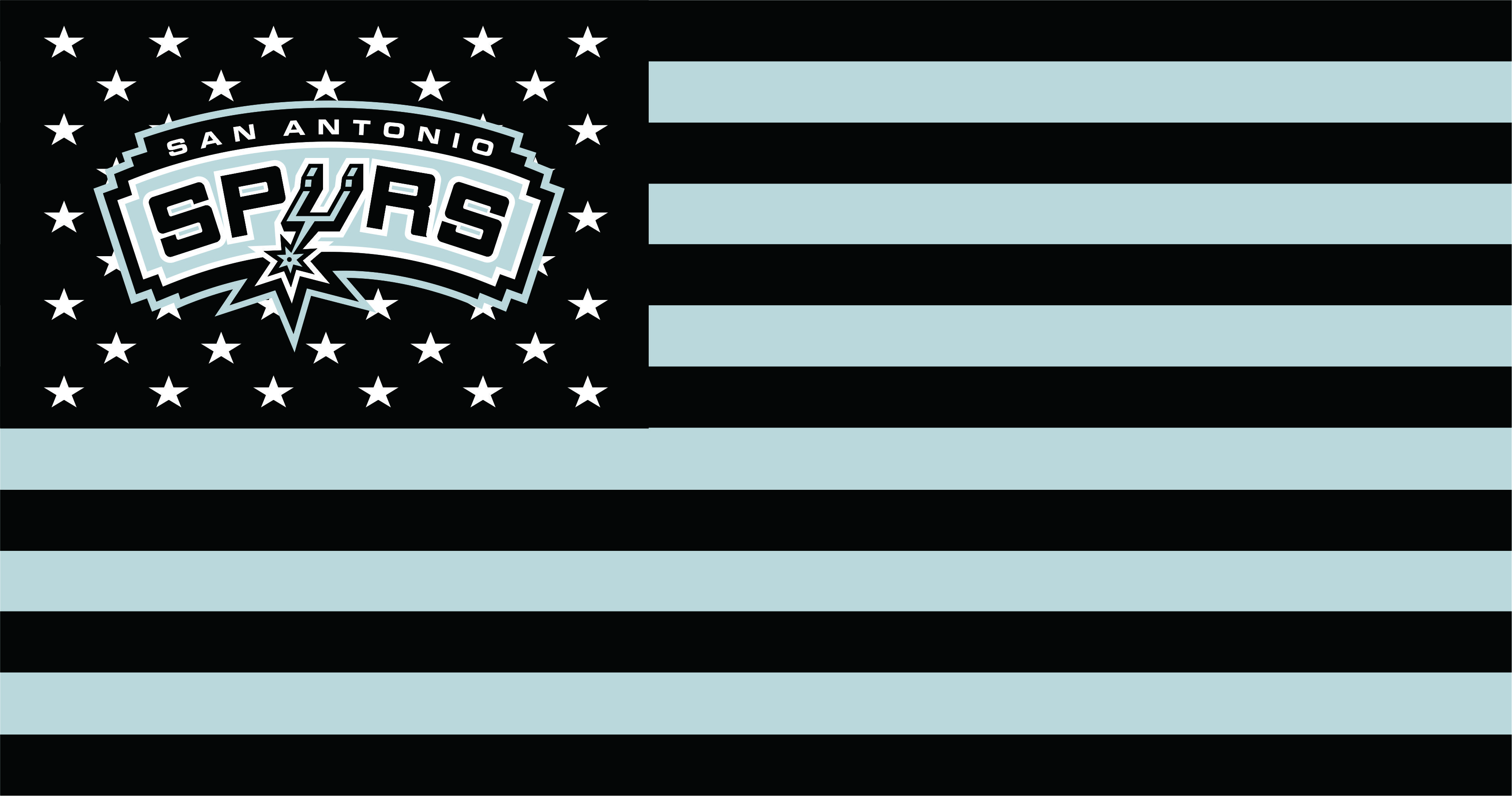 San Antonio Spurs Flag001 logo vinyl decal